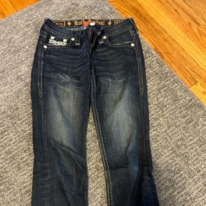 Rock revival dark wash capri